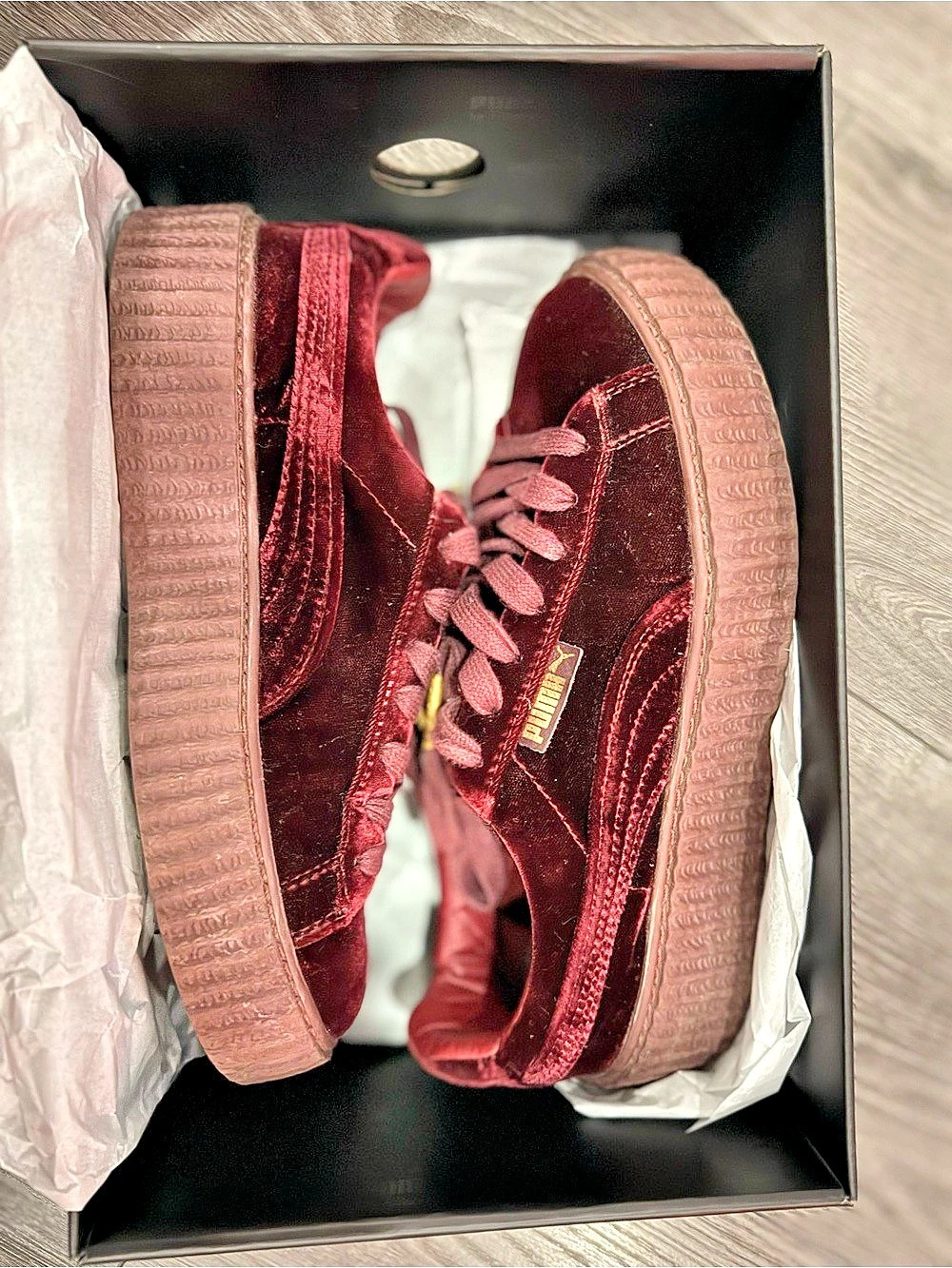 PUMA Fenty by Rihanna Suede Creeper Suede Creeper Sneakers in Burgundy US 7.5